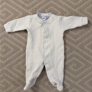 Nellapima White Quilted Baby footed onesie